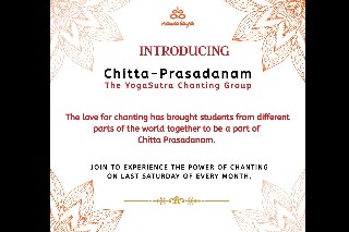 Poster for the Chitta-Prasādanam Yoga-Sūtra chanting group.